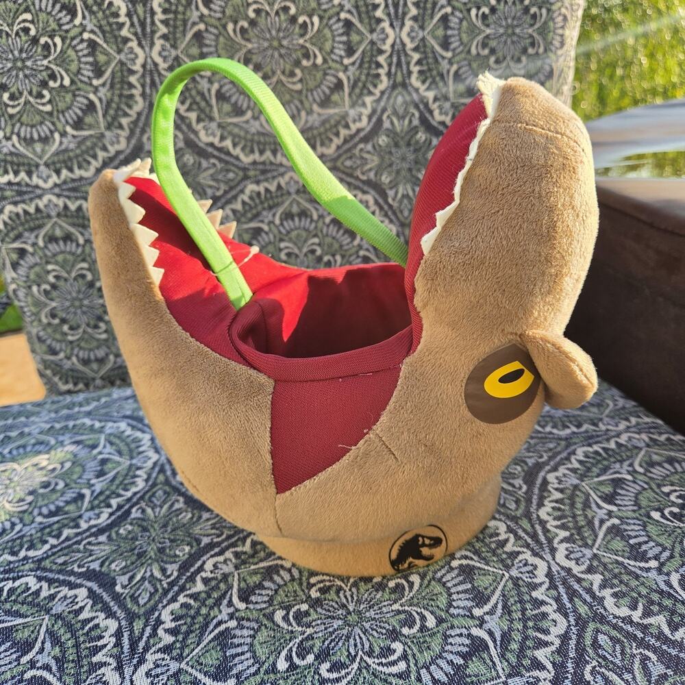 Jurassic Park Dinosaur Head Plush Basket Halloween Easter Basket